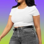 Womens Modern Faded Design Crop Tee